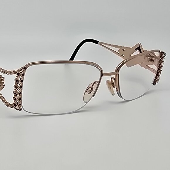 Caviar Champagne Series M5568 C.21 Gold w/ Swarovski Crystals Eyeglasses Frame - Picture 9 of 16